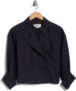 TWP Next Chapter Wool Blend Crop Button-Up Shirt