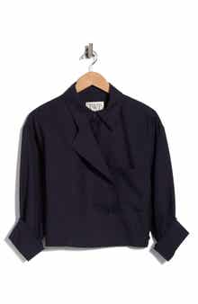 TWP Next Chapter Wool Blend Crop Button-Up Shirt