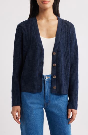 Faherty Miramar Linen & Cotton Cardigan In Blue
