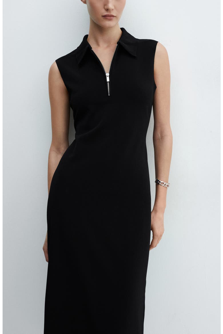 Mazip Collared Sheath Dress, Alternate, color, BLACK