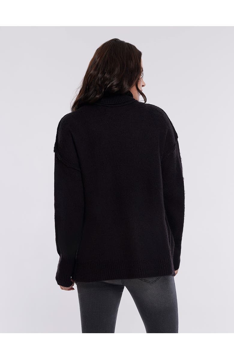 MOTHERHOOD MATERNITY Turtleneck Long Sleeve Knit Maternity Sweater, Alternate, color, Black