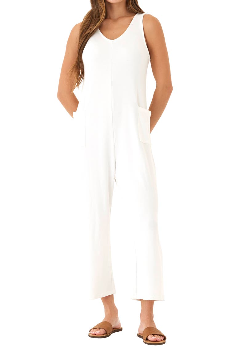 Rainey Patch Pocket Crop Jumpsuit, Main, color, WHITE