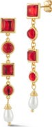 CHLOE AND MADISON CZ & Faux Pearl Vintage Drop Earrings