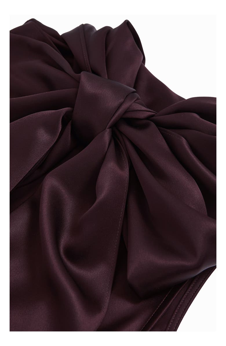 Reiss Fae Scarf Sleeveless Satin Maxi Dress, Alternate, color, Burgundy