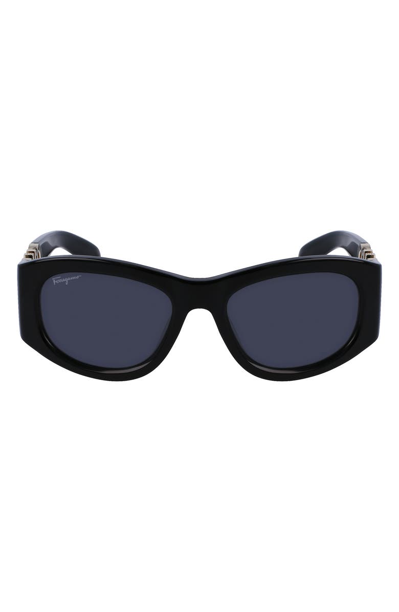FERRAGAMO 53mm Oval Sunglasses, Main, color,