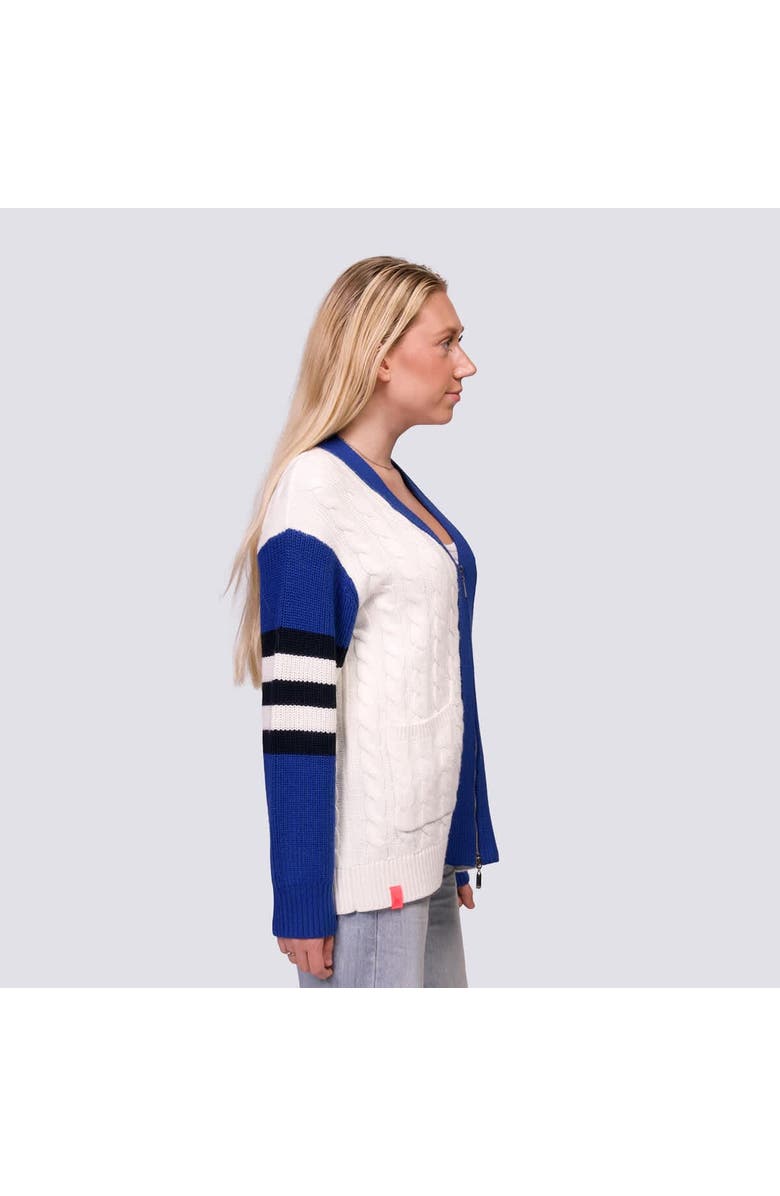 LUSSO Women's Lusso Royal/White Los Angeles Dodgers Shyla Knit V-Neck Full-Zip Sweater, Alternate, color, Royal