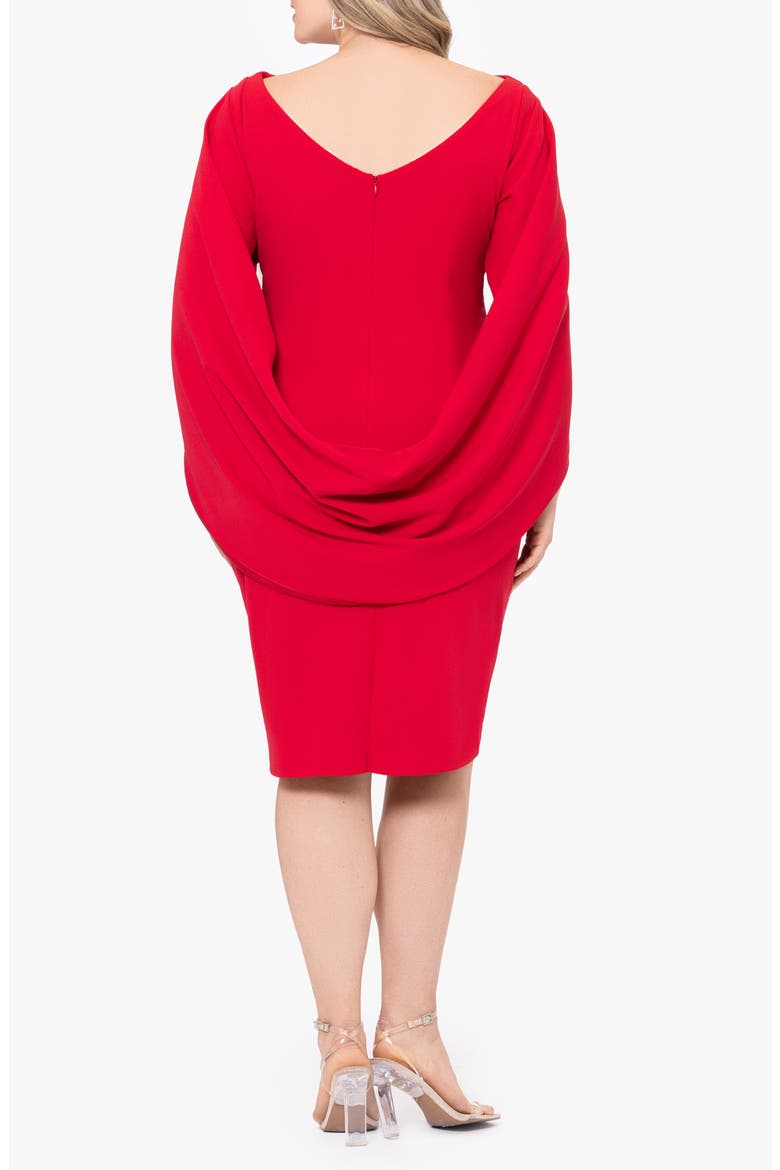 Drape Back Cocktail Dress, Alternate, color, RED