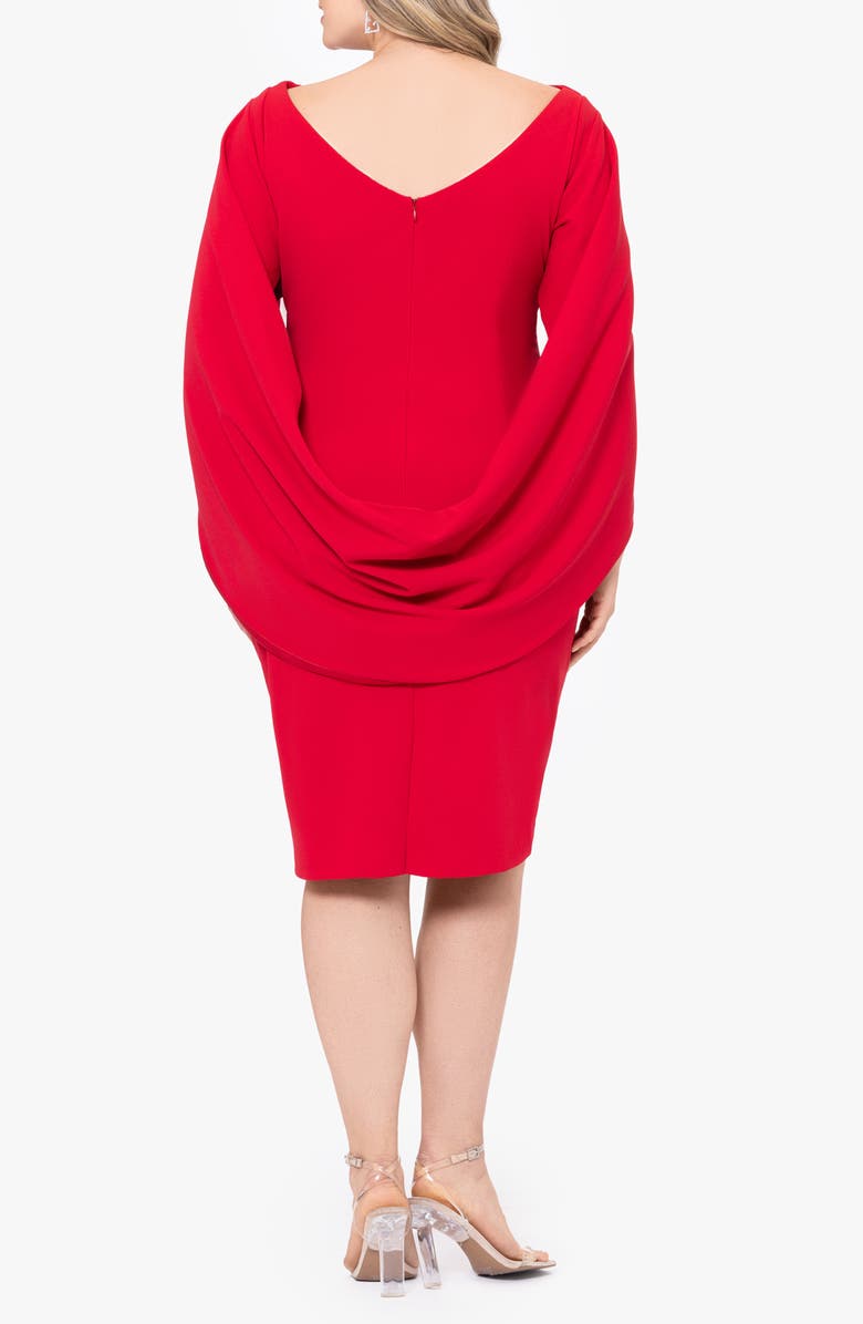 Betsy & Adam Drape Back Cocktail Dress, Alternate, color, Red