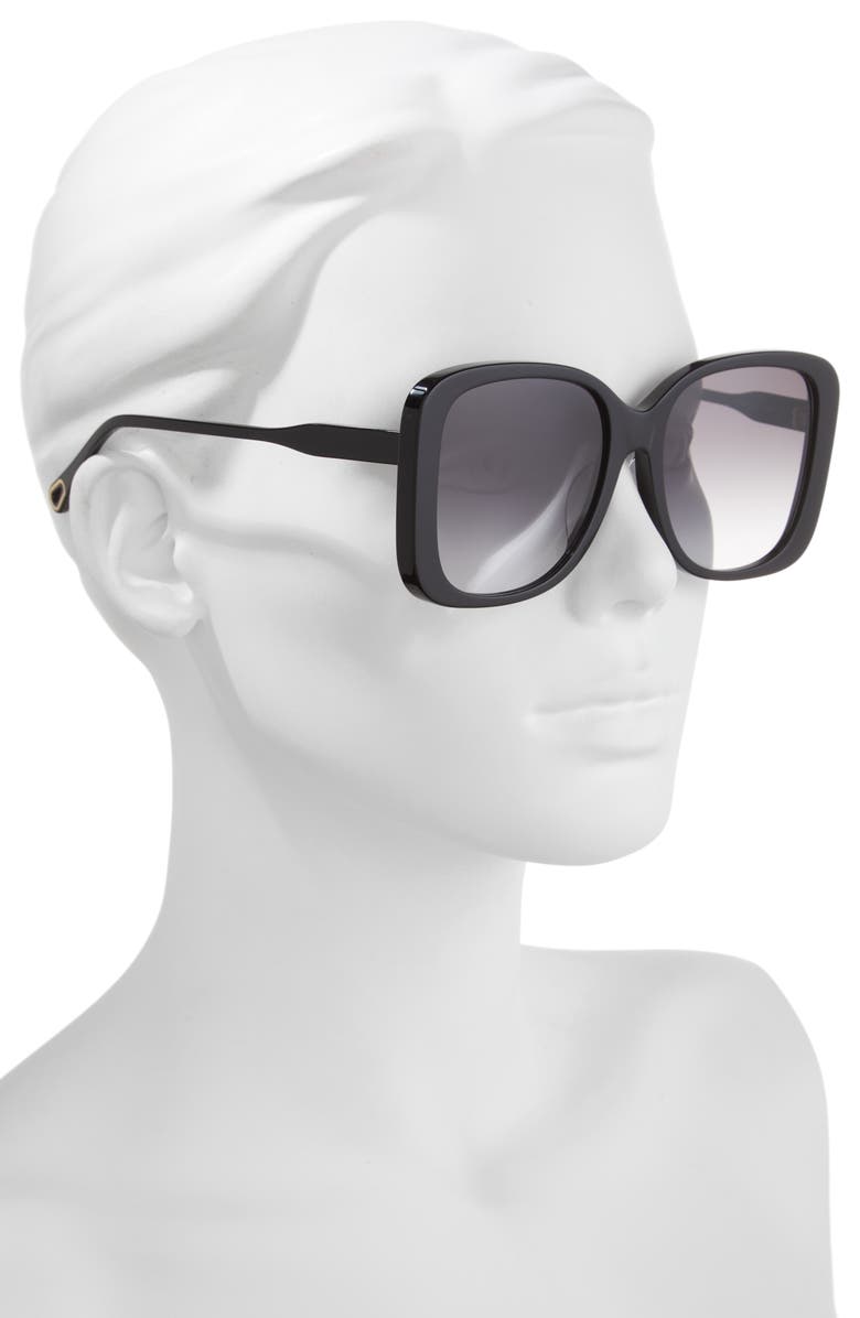 Chloé 57mm Square Sunglasses, Alternate, color, Black Black Grey