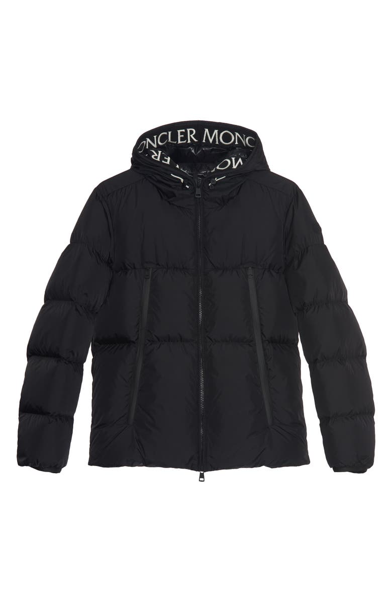 Moncler Logo Tape Cotton Zip Hoodie, Alternate, color, 