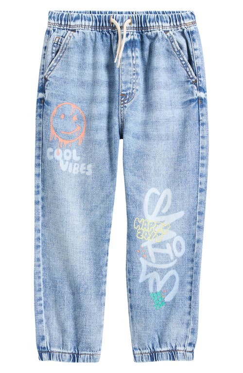 Next Kids' Smile Elastic Waist Graphic Jeans