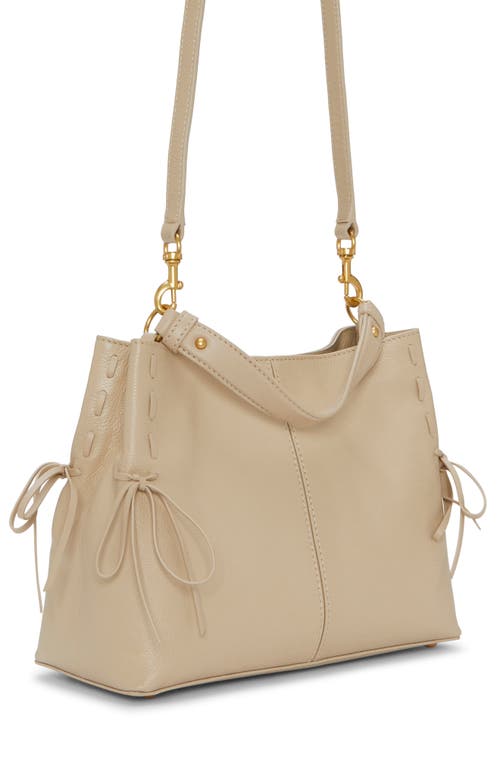 Vince Camuto Sabra Bow Leather Satchel In Light Beige