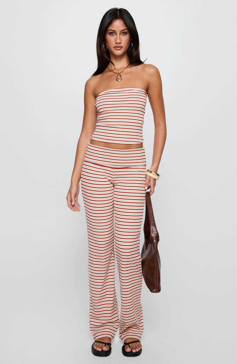 Princess Polly Ace of Spades Stripe Strapless Top & Pants Set, Alternate, color, Multi