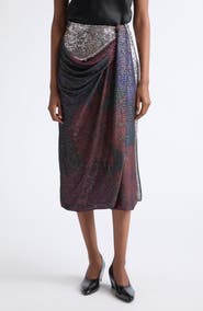 Maison Margiela Sequin Draped Midi Skirt