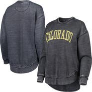 PRESSBOX Women's Pressbox Black Colorado Buffaloes Vintage Wash Pullover Sweatshirt