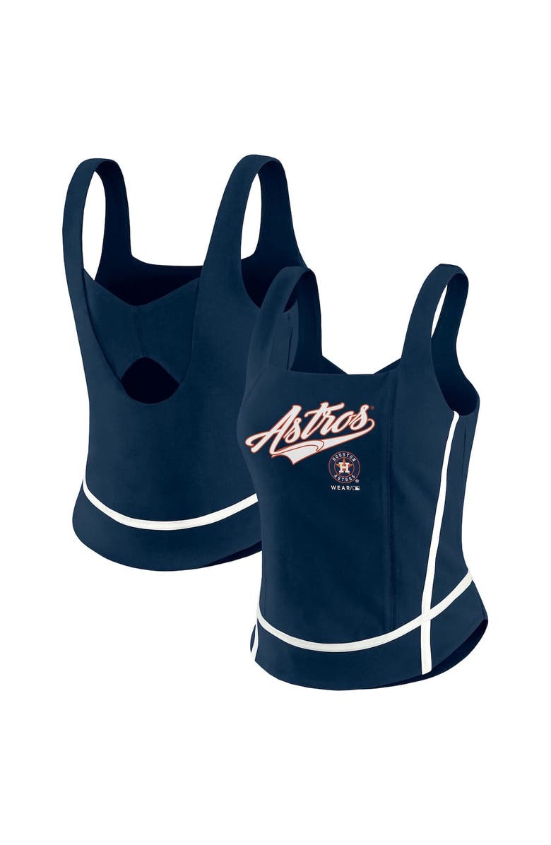 WEAR by Erin Andrews Women's WEAR by Erin Andrews Navy Houston Astros Square Neck Tank Top, Alternate, color, Navy