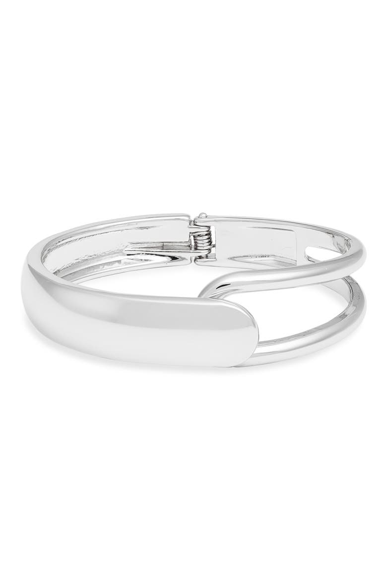 Open Loop Hinge Bangle, Main, color, SILVER