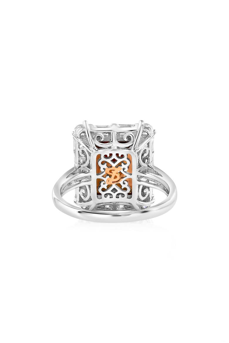 Brown & White Cubic Zirconia Engagement Ring, Alternate, color, BROWN