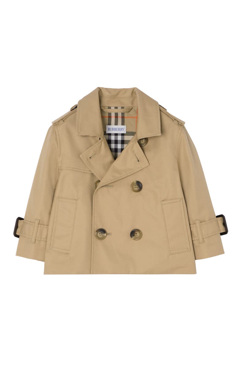 Burberry Cotton Trench Jacket, Main, color, Sand Beige