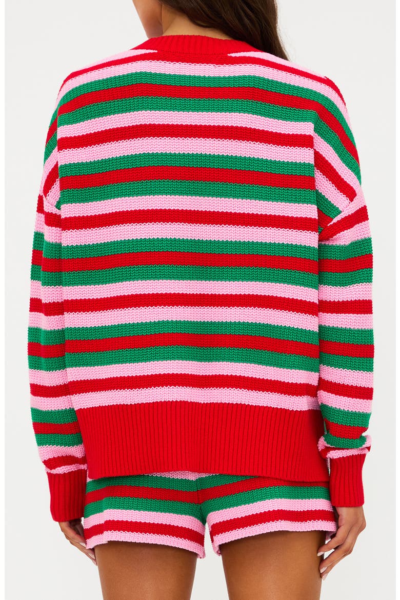 Callie Cotton Sweater, Alternate, color, RUBY STRIPE
