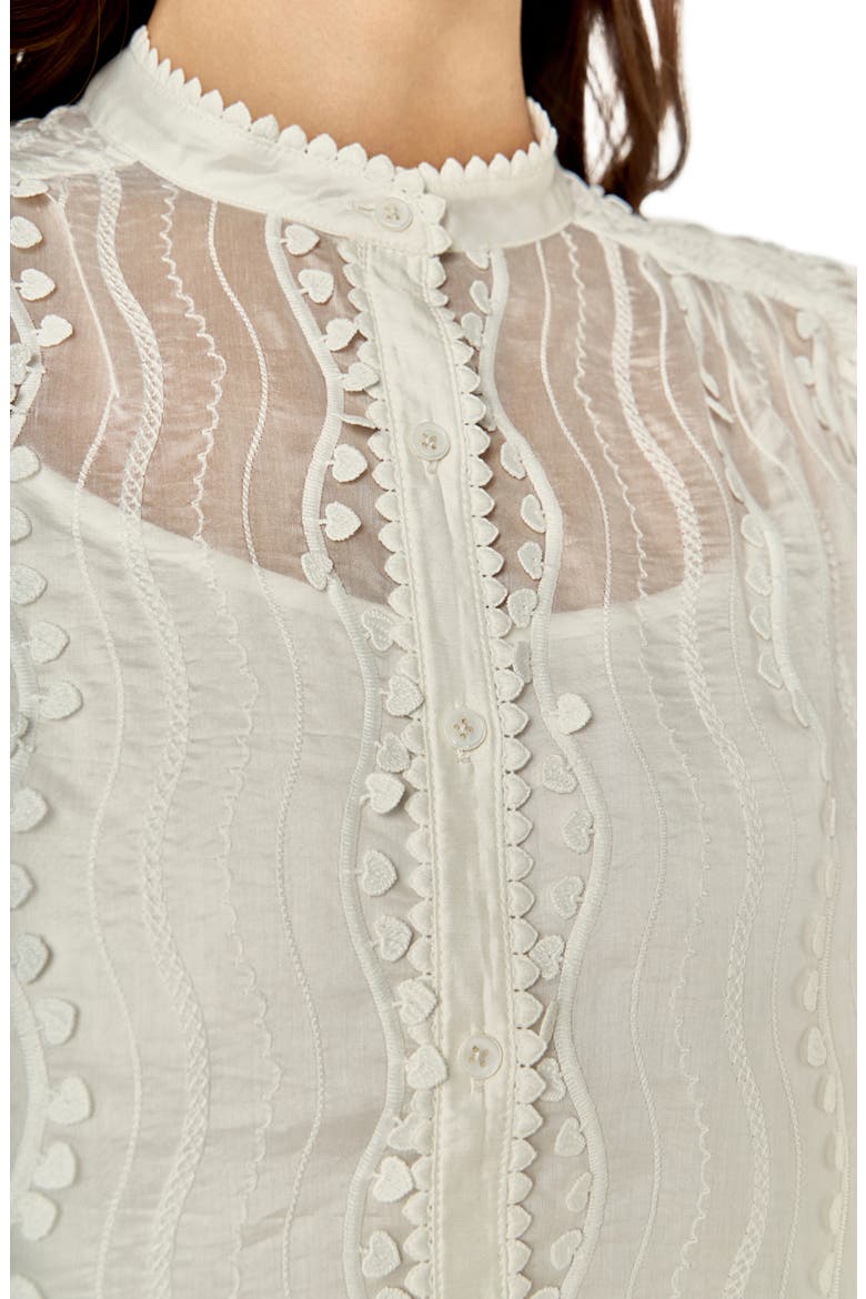 Heart Trim Shirt, Alternate, color, WHITE