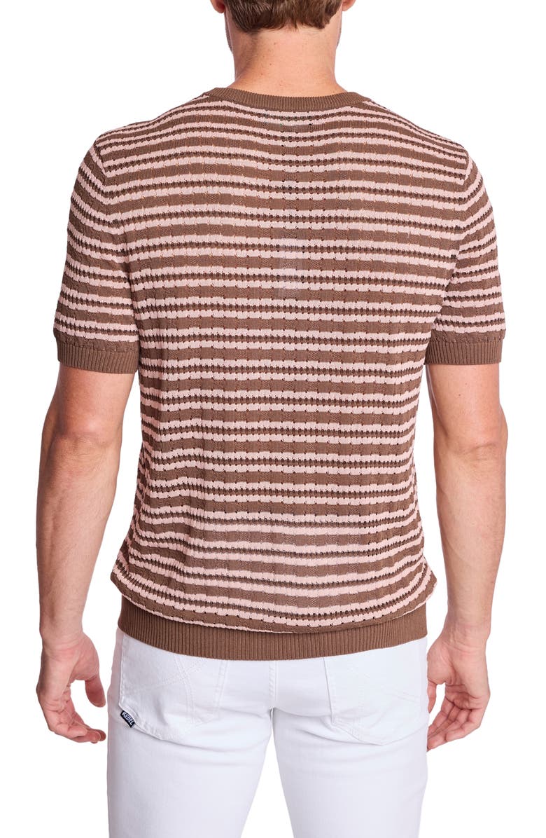PAISLEY & GRAY Stripe Short Sleeve Knit T-Shirt, Alternate, color, Chocolate Mocha Blush