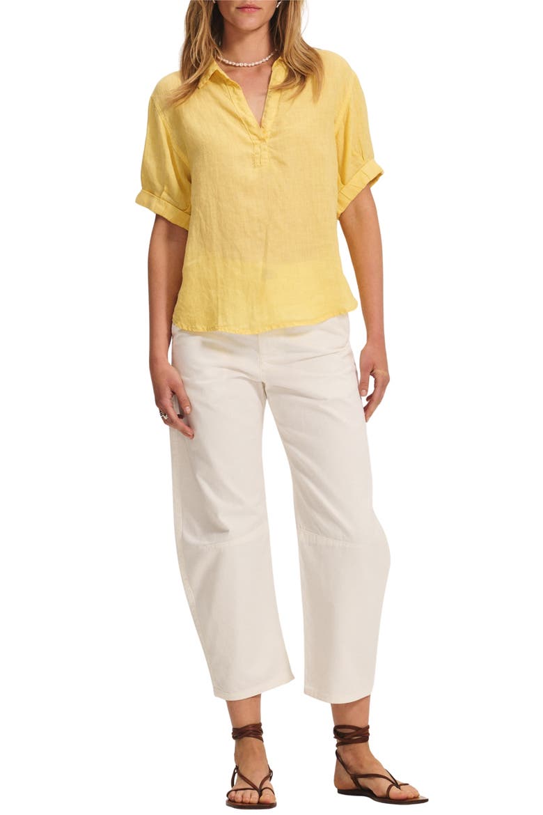 Woven Linen Top, Alternate, color, BUTTER YELLOW
