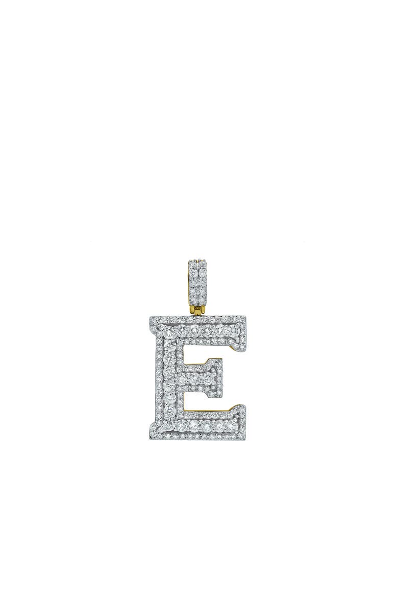 LuvMyJewelry E Initial Diamond Pendant 14K Yellow Gold - 2.43 Carats, Alternate, color,