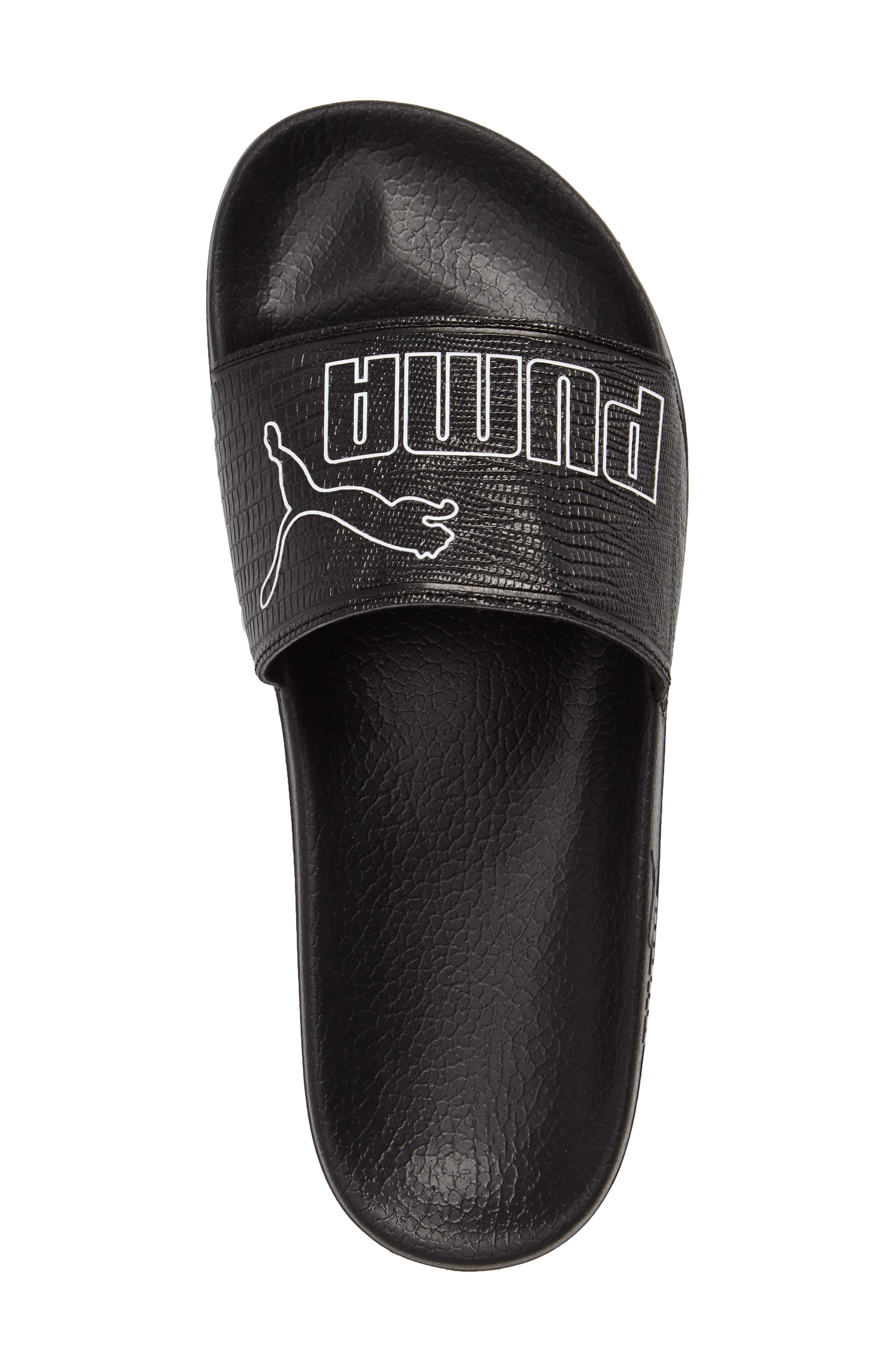 Leadcat Logo Slide Sandal, Alternate, color, BLACK/ WHITE