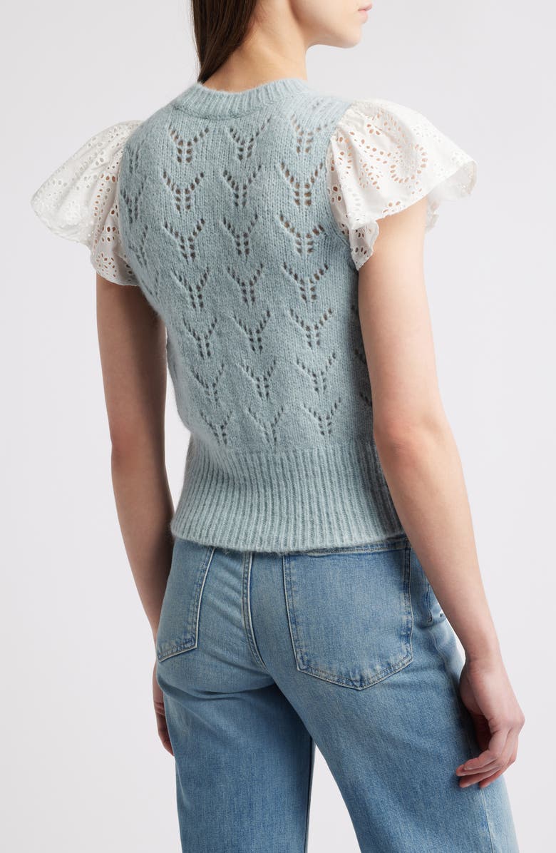 Rails Everly Flutter Sleeve Pointelle Sweater, Alternate, color, 