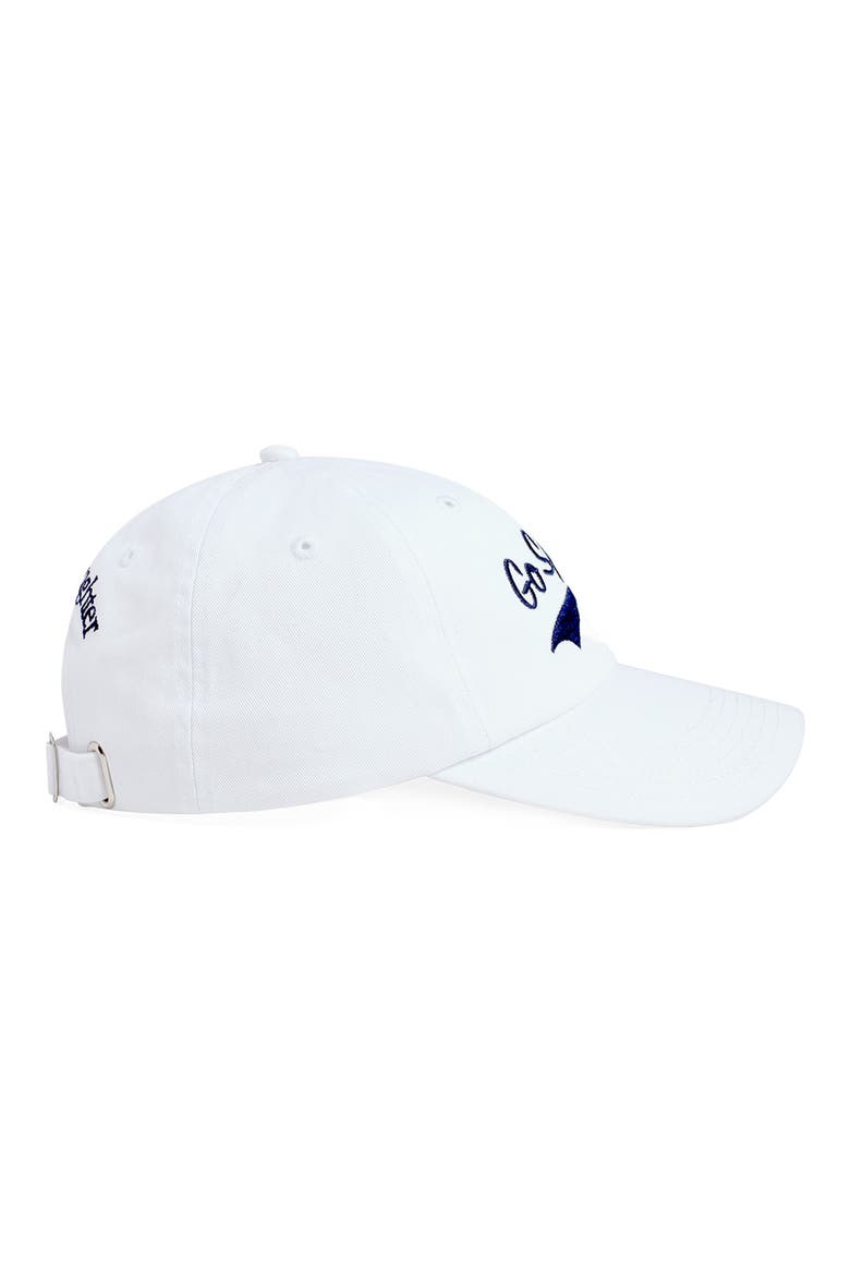 Go Sports Cotton Twill Adjustable Baseball Cap, Alternate, color, WHITE/ NAVY