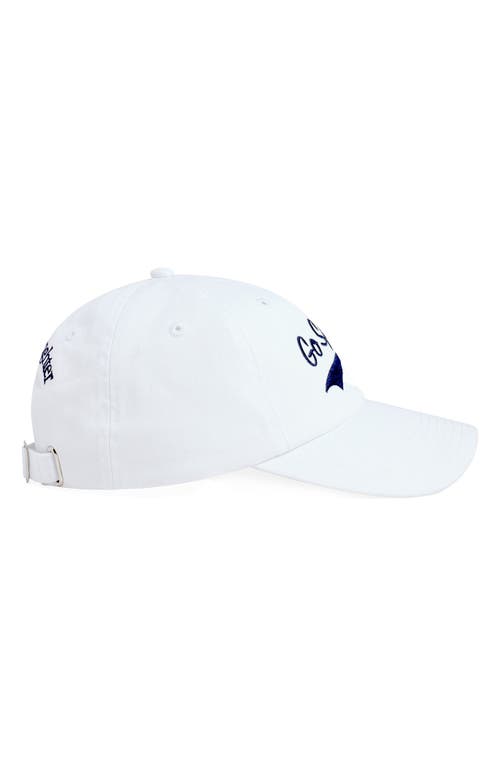 Shop Favorite Daughter Go Sports Cotton Twill Adjustable Baseball Cap In White/navy