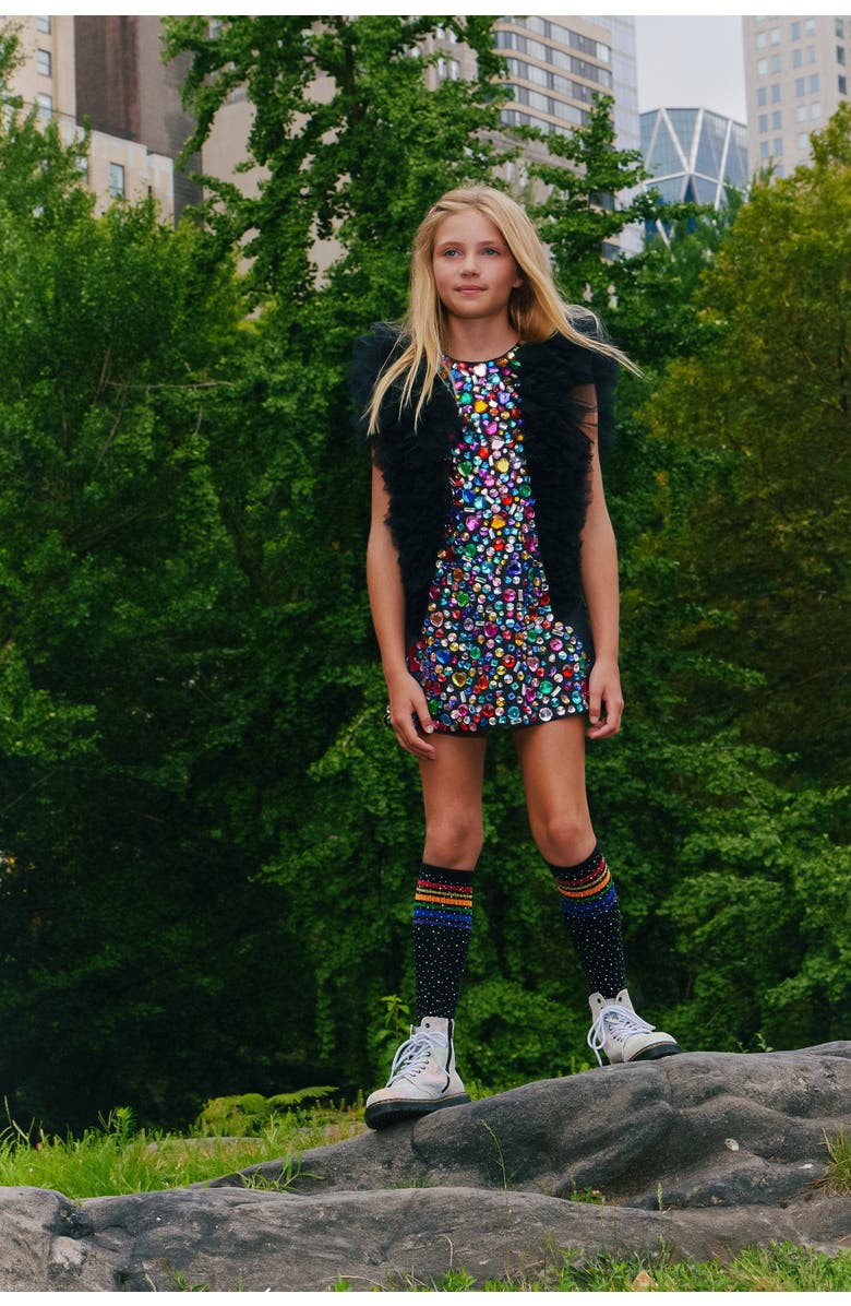 Lola + The Boys Bejeweled Gem Dress, Alternate, color, Multicolor