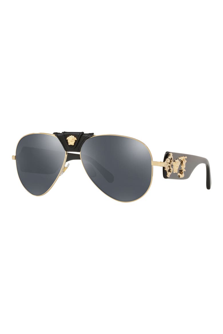 Medusa 62mm Aviator Sunglasses, Alternate, color, PALE GOLD/ BLACK MIRROR