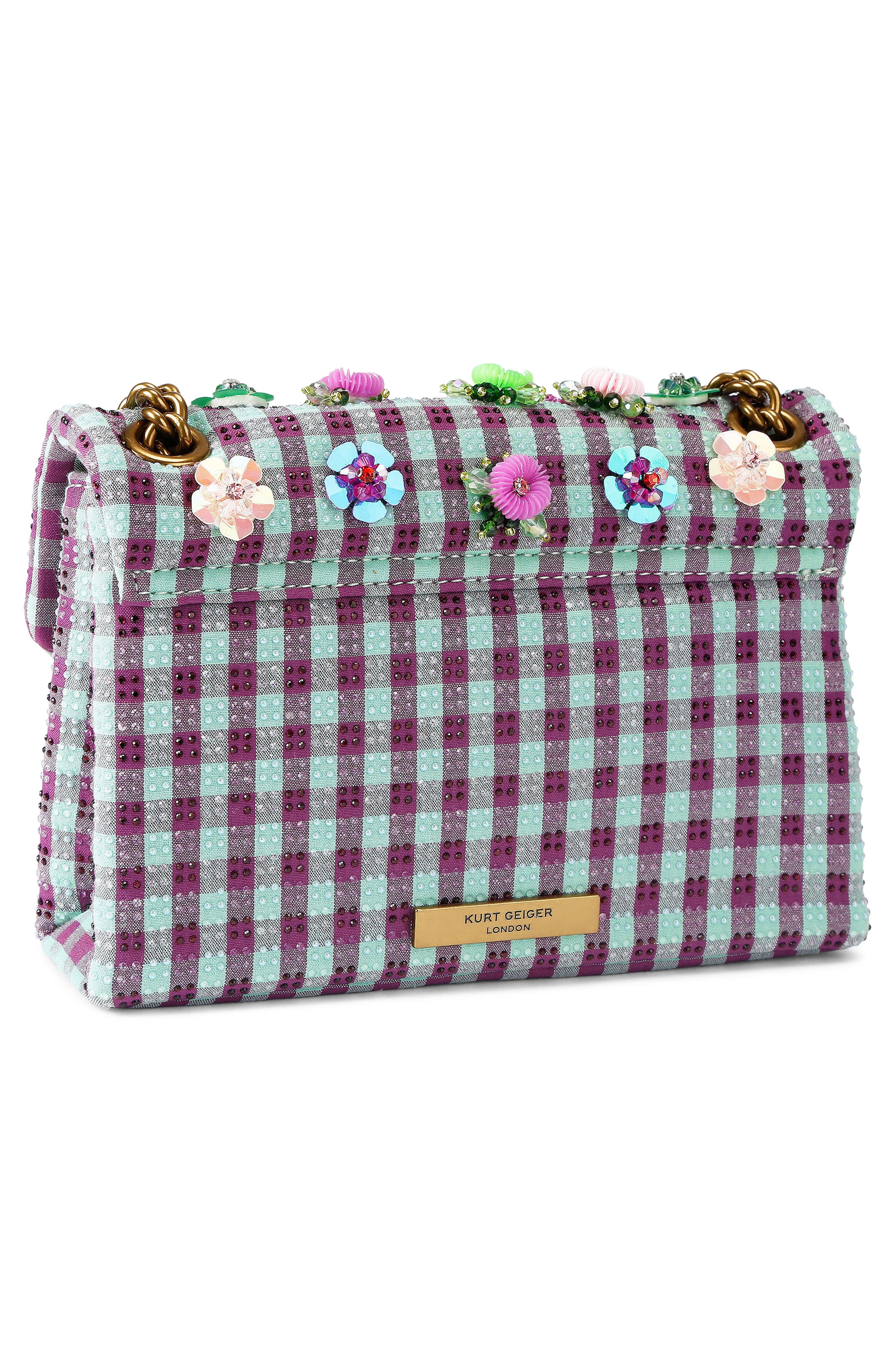Kurt Geiger London Mini Kensington Floral Convertible Shoulder Bag, Alternate, color, Purple Multi
