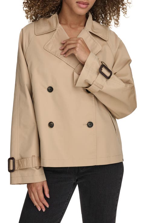 Water Resistant Short Cotton Trench Coat