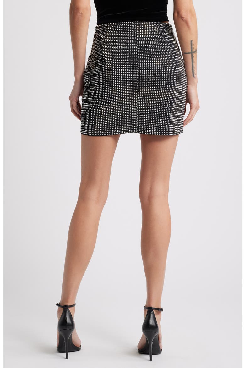 Crystal Stretch Cotton Miniskirt, Alternate, color, BLACK001