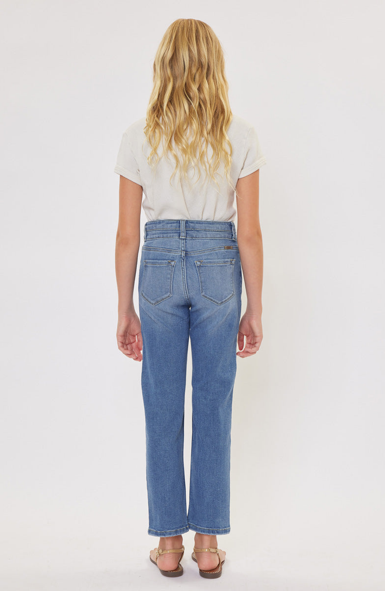 KanCan Dream High Rise Mini Straight Leg Jeans, Alternate, color, Medium Wash