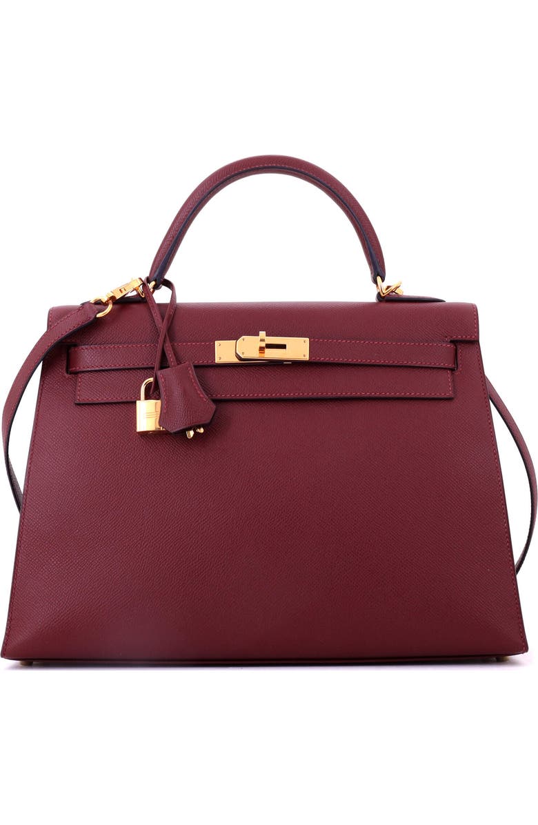 Pre-Owned Hermes Kelly Handbag Red Epsom with Gold Hardware 32, Main, color, Rouge H