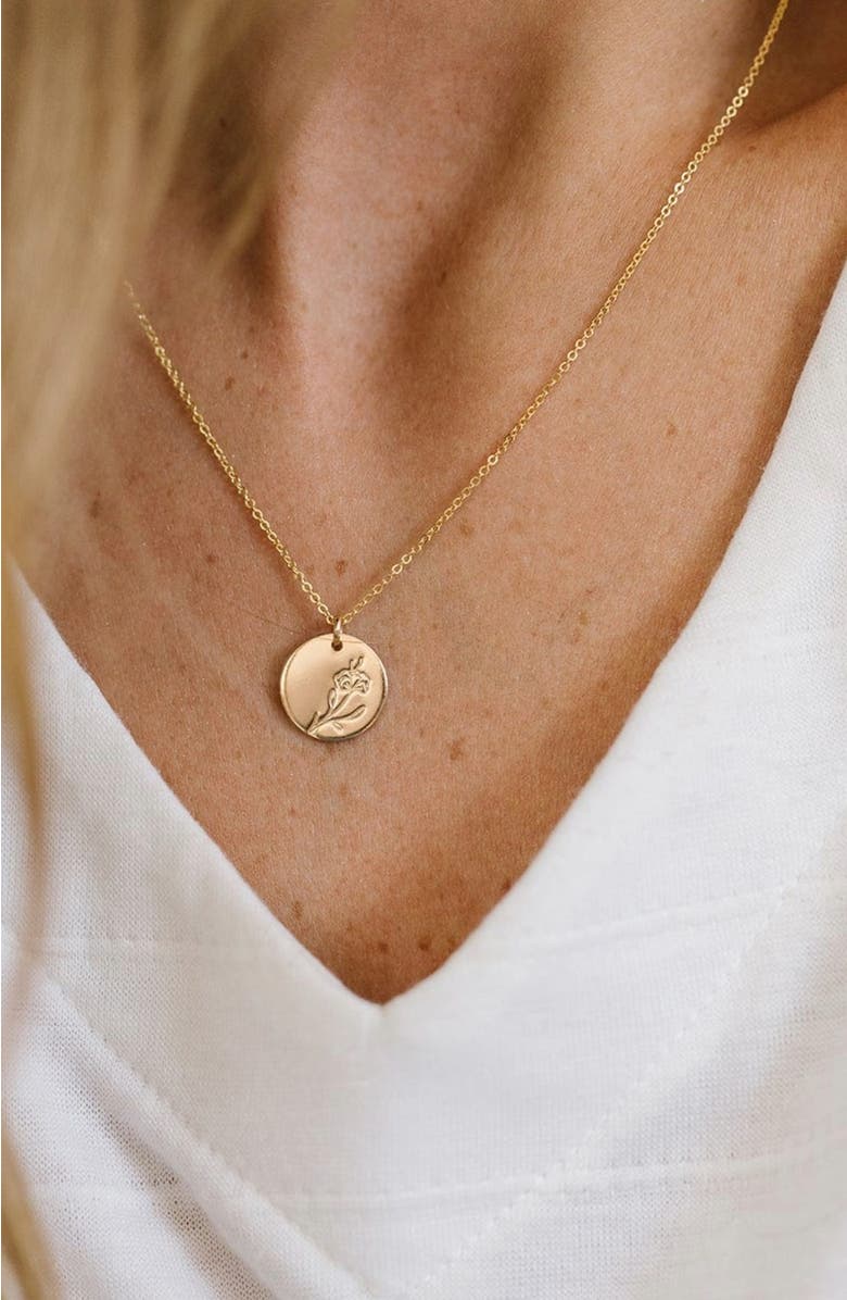 MADE BY MARY February Birth Flower Necklace, Alternate, color, Gold Filled