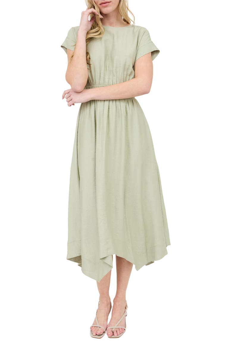 Asymmetric Shift Dress, Main, color, LIGHT OLIVE