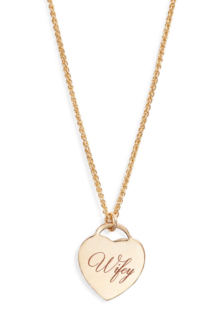 Wifey Alice Pendant Necklace, Main, color, GOLD