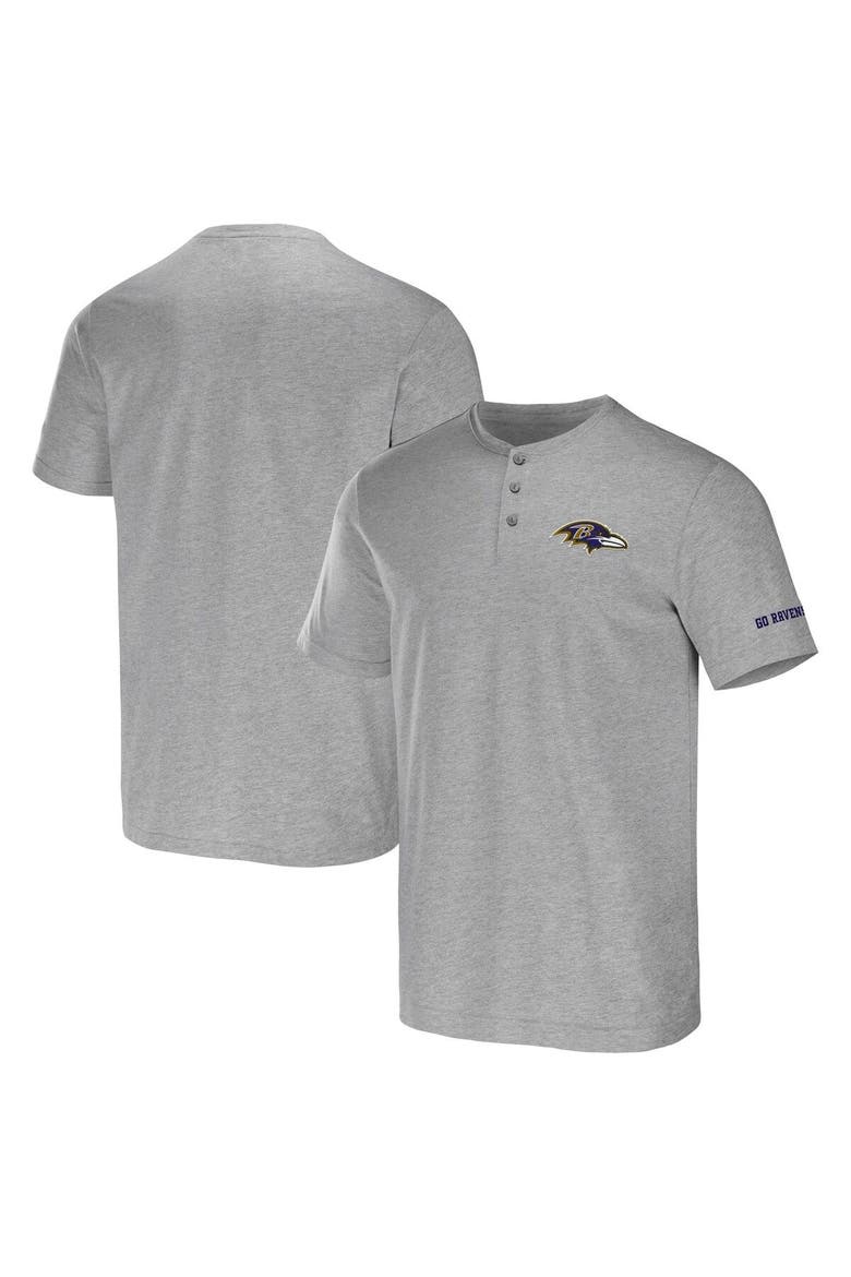 Men's NFL x Darius Rucker Collection by Fanatics Heather Gray Baltimore Ravens Henley T-Shirt, Main, color, Heather Gray