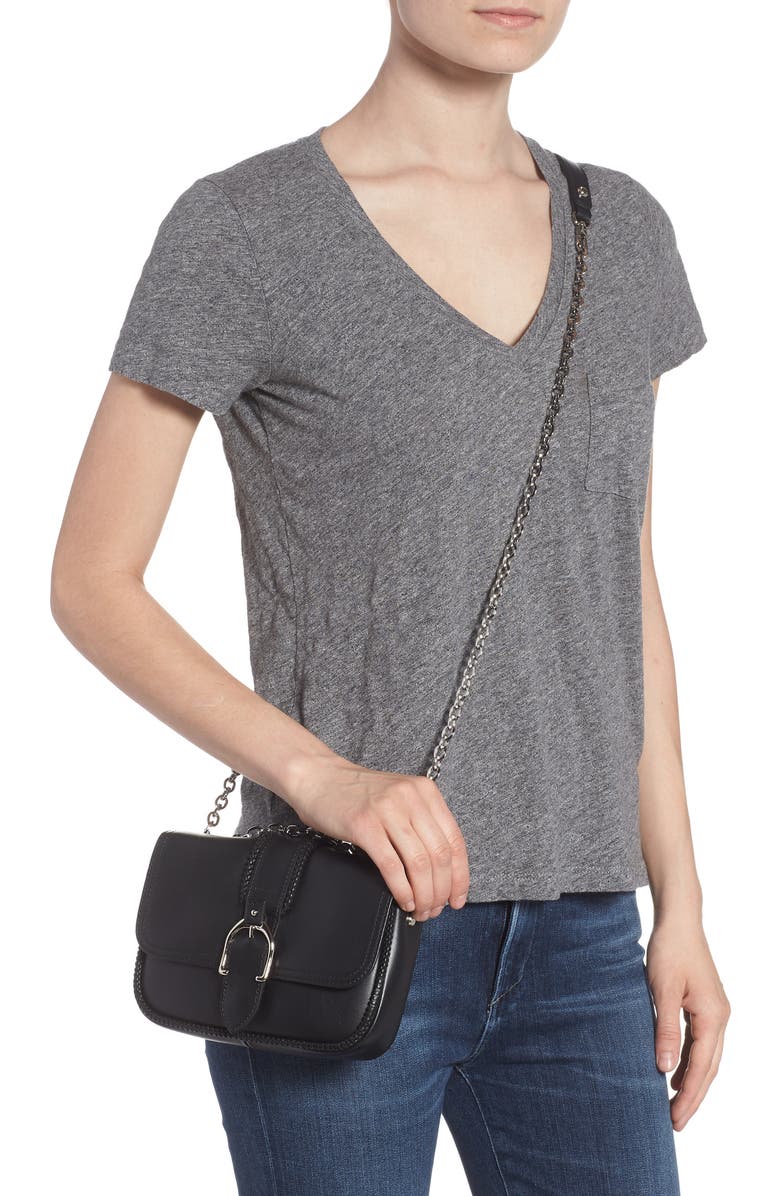 Longchamp Amazone Leather Crossbody Bag, Alternate, color, Black