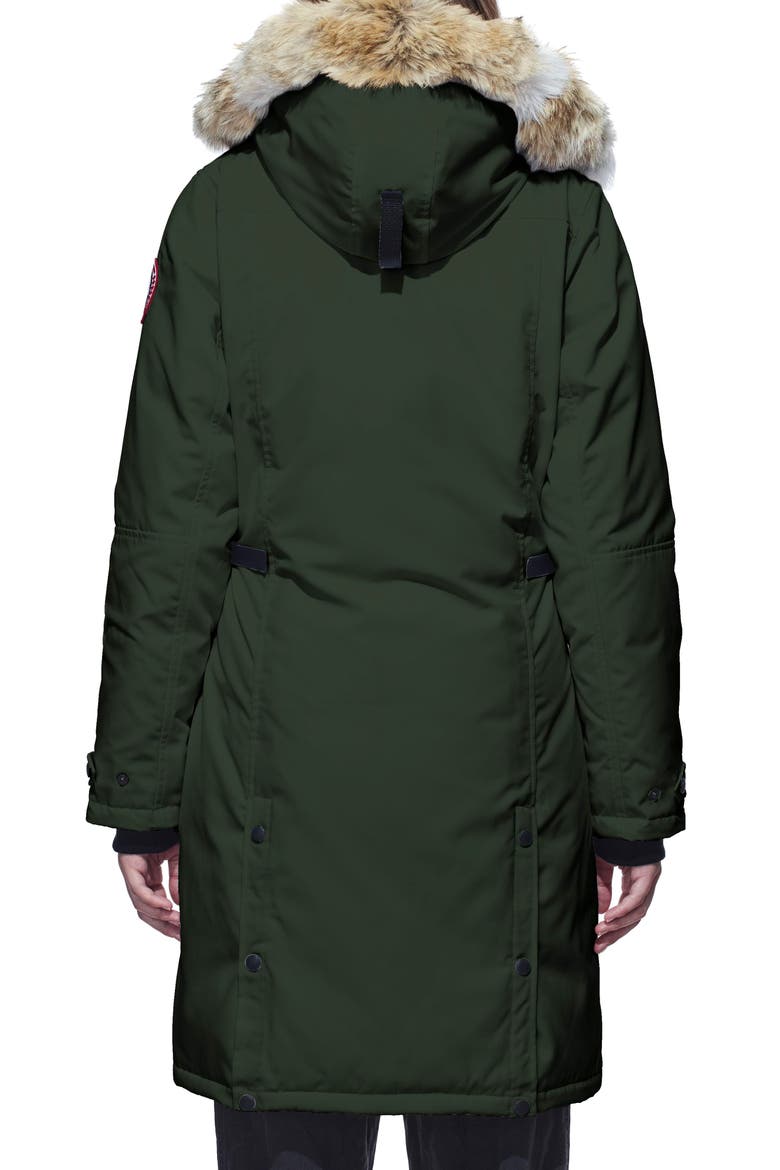 Kensington Slim Fit Down Parka with Genuine Coyote Fur Trim, Alternate, color, VOLCANO