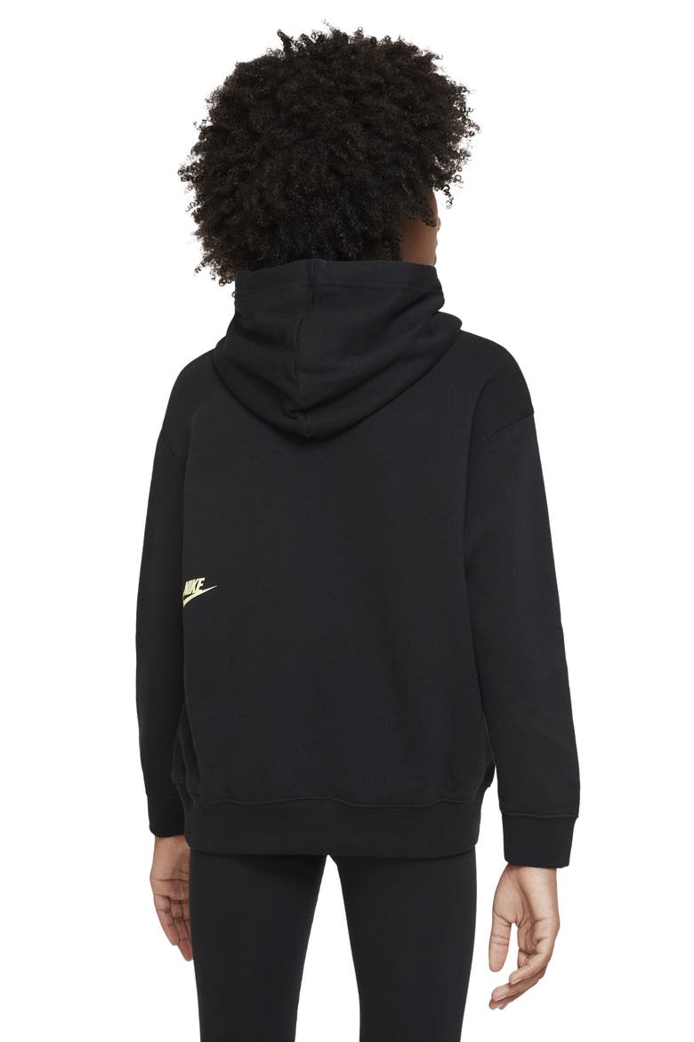 Kids' Dot Logo Hoodie, Alternate, color, BLACK
