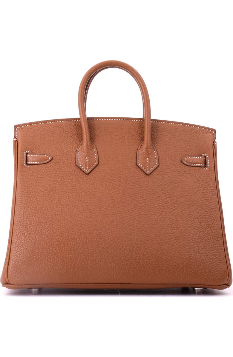 Pre-Owned Hermes Birkin Handbag Brown Togo with Palladium Hardware 25, Alternate, color, Gold