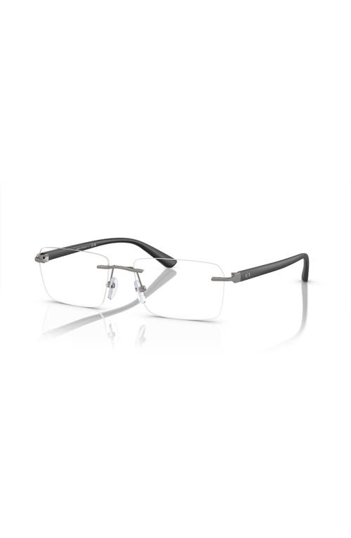 Armani Exchange 56mm Rectangle Optical Glasses In White
