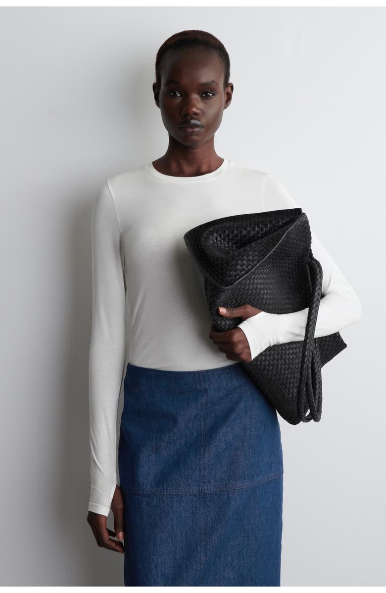 COS Slim Lightweight Long-Sleeved Top, Main, color, White