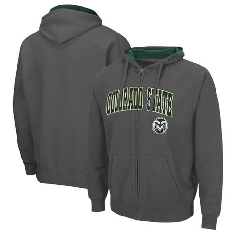 Men's Colosseum Charcoal Colorado State Rams Arch & Logo 3.0 Full-Zip Hoodie